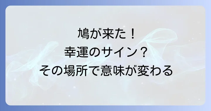 【場所別】鳩が来る家のスピリチュアルなメッセージ