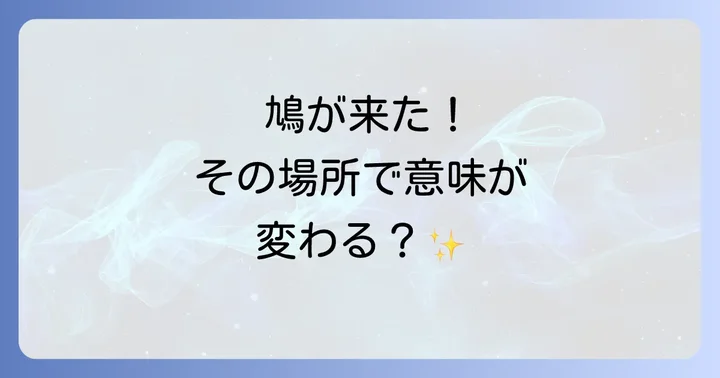 【状況・行動別】鳩が伝えるスピリチュアルなサイン