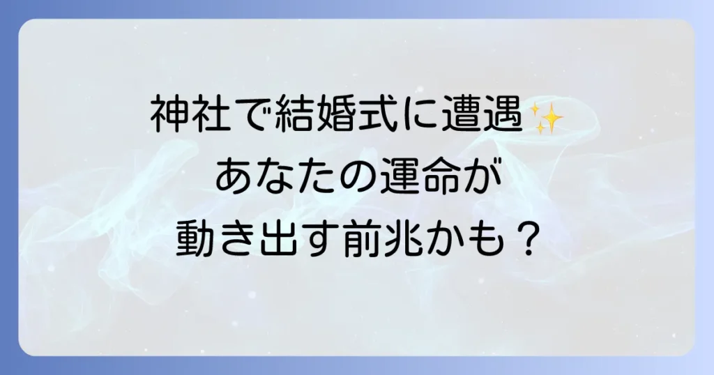 神社で結婚式に遭遇するスピリチュアルな意味を徹底解説!あなたの運命が動き出す前兆