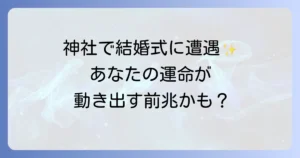 神社で結婚式に遭遇するスピリチュアルな意味を徹底解説!あなたの運命が動き出す前兆