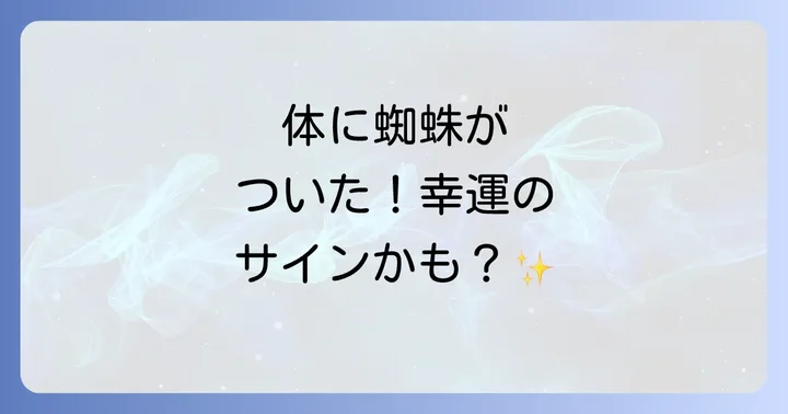 蜘蛛が体についた時に取るべき行動と注意点