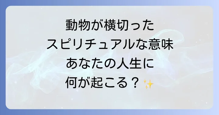 動物が横切ったときに取るべき行動と心構え