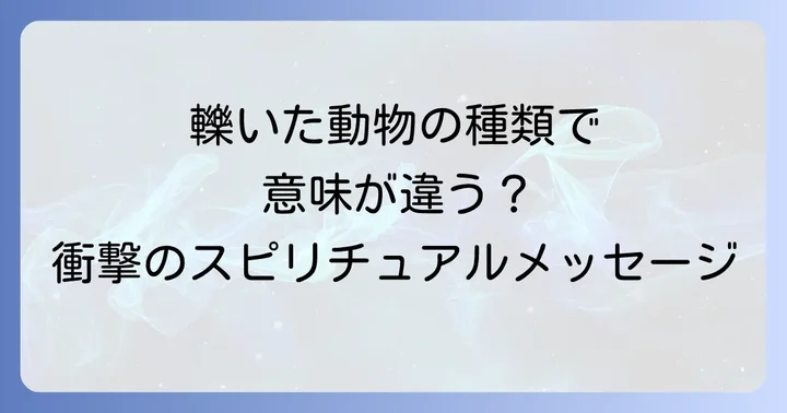 轢いてしまった動物の種類が持つスピリチュアルな意味