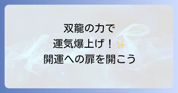 双龍の力を最大限に引き出す活用方法