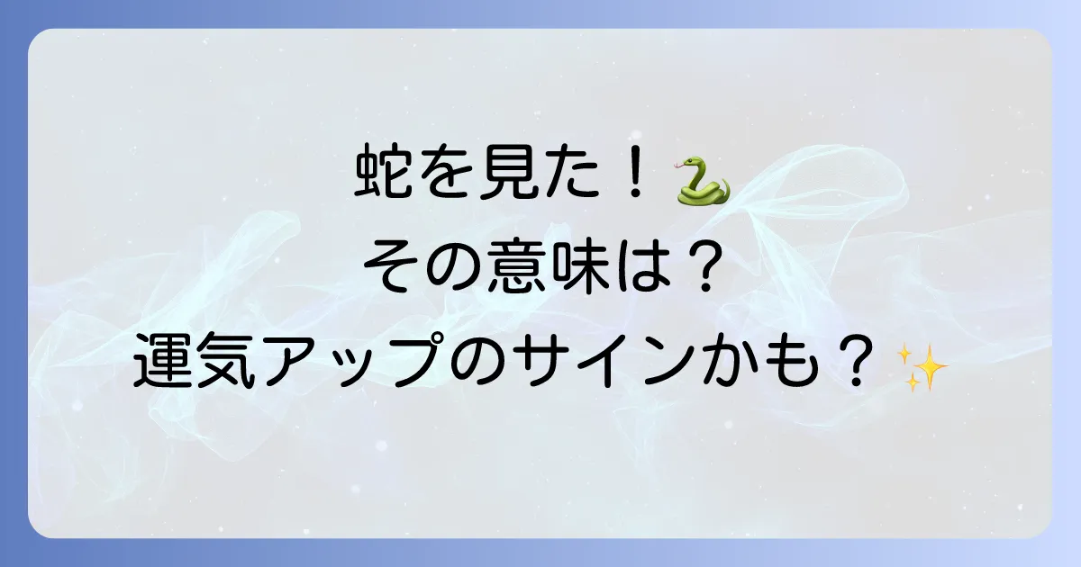 蛇と遭遇したらスピリチュアルな意味とは?色や状況別のメッセージを徹底解説