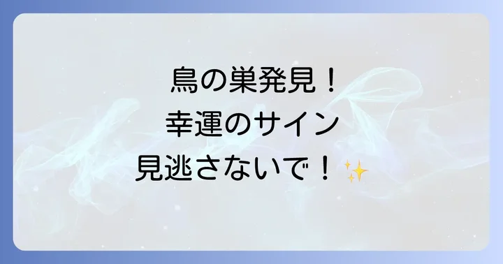 場所別！鳥の巣のスピリチュアルな意味