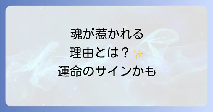 魂が強く惹かれる理由：運命の出会いのサイン