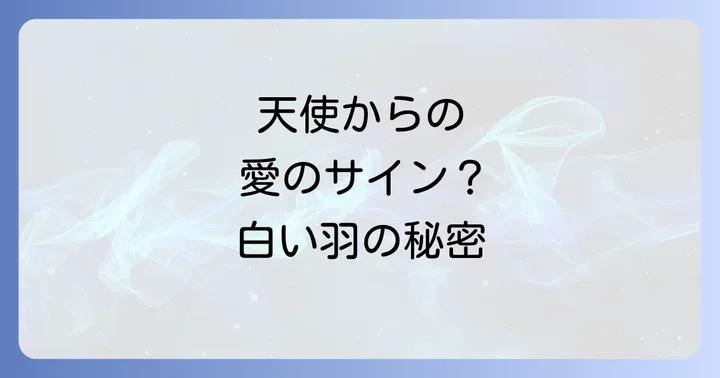 白い羽が示すスピリチュアルな意味とは?天使からのメッセージを紐解く