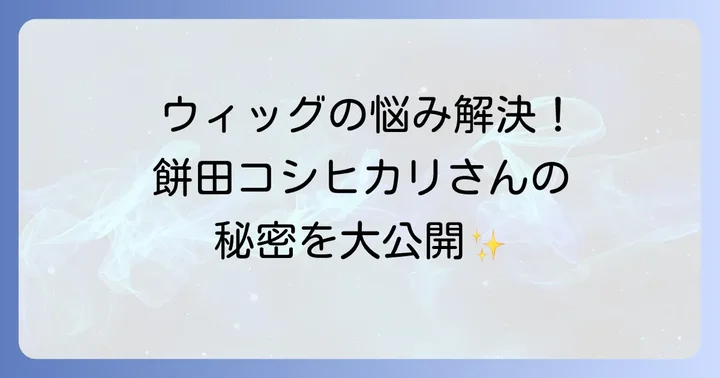 餅田コシヒカリさんのウィッグケアと長持ちさせる方法