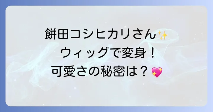餅田コシヒカリさんのウィッグスタイルから学ぶヘアアレンジ術