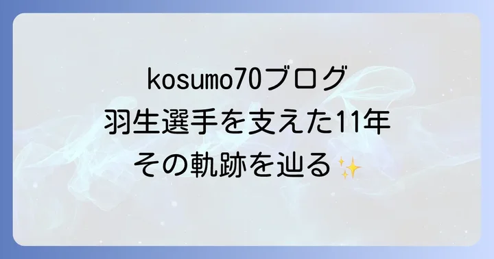 kosumo70ブログの現在の状況と今後の展望