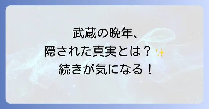 「徳川剣豪伝それからの武蔵」のあらすじと見どころ