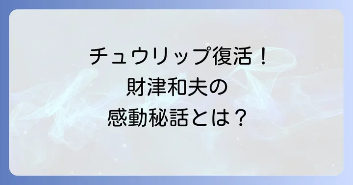チュウリップの再結成と変わらぬ音楽への情熱