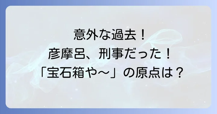 俳優からグルメリポーターへ!彦摩呂の華麗なる転身