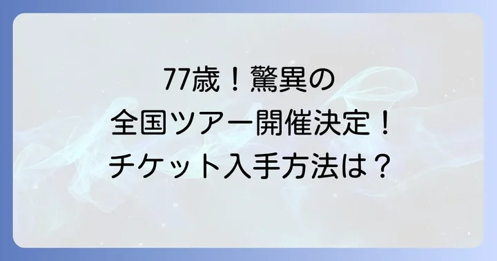 サンデーフォークと小田和正の最新コンサートツアー概要