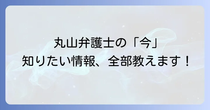 全国に存在する「丸山弁護士」と法律事務所