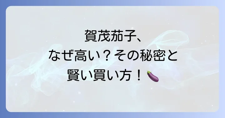 賀茂茄子の値段相場を徹底比較！購入場所別の価格帯
