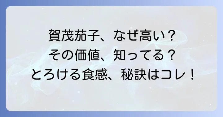 賀茂茄子を美味しく味わい尽くす！おすすめレシピと調理のコツ