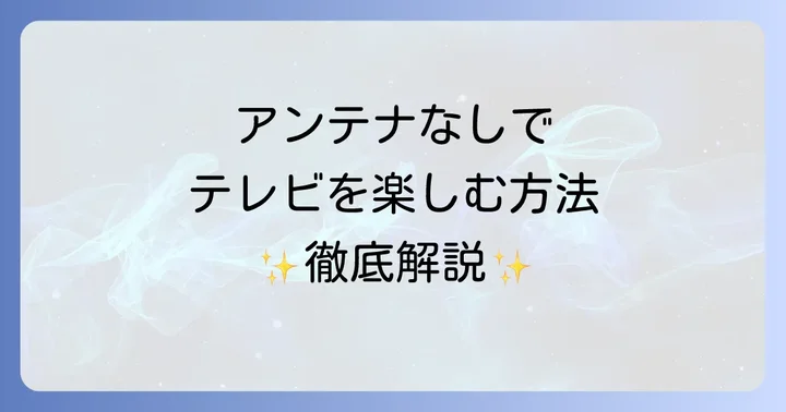 アンテナ不要でテレビを見る際の重要な注意点