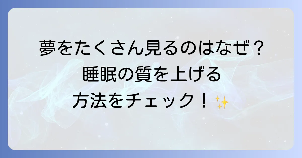 一回の睡眠でいろんな夢を見るのはなぜ?原因と睡眠の質を高める方法を徹底解説