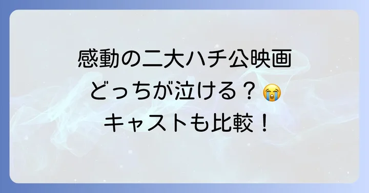 忠犬ハチ公の感動を呼ぶ二つの映画作品