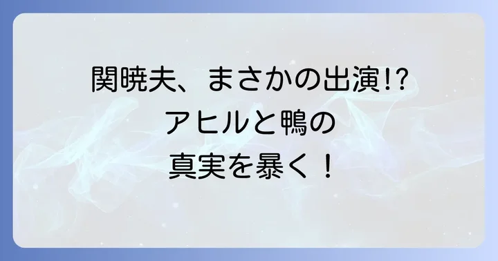 関暁夫はアヒルと鴨のコインロッカーにどう関わっているのか?