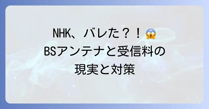 NHKにバレた場合の具体的なリスクと対応策