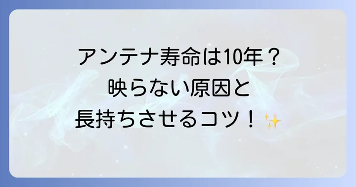 BSアンテナを長持ちさせるメンテナンスのコツ