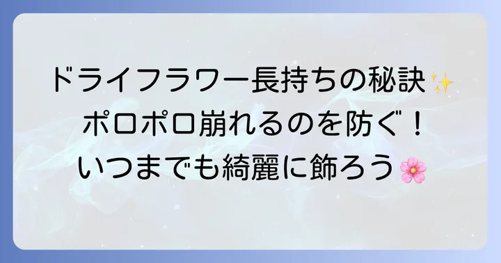 ドライフラワーを長持ちさせるための総合的な管理方法