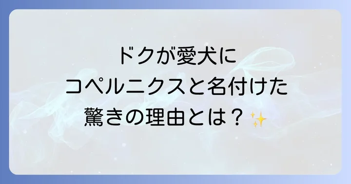 ドクがコペルニクスと名付けた理由:天文学者コペルニクスの功績