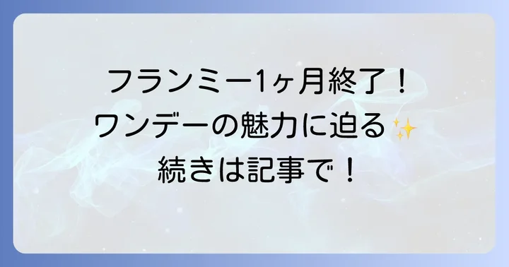 フランミーワンデーの魅力と人気の理由