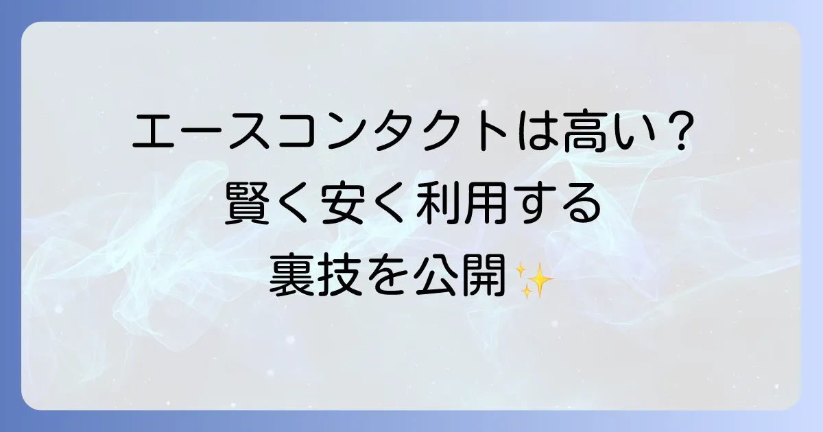 エースコンタクトは本当に高い?価格の真相と安くお得に利用するの徹底解説
