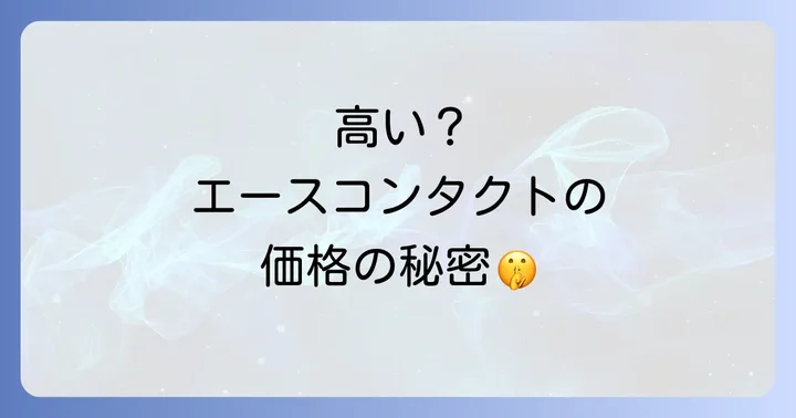 エースコンタクトが高いと感じる理由とは?価格の真相を徹底解説