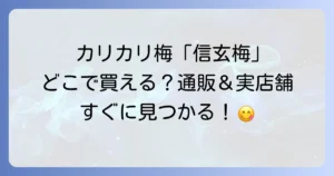 信玄梅はどこで売ってる？通販と実店舗の購入方法を徹底解説！