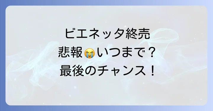 ビエネッタ販売終了の衝撃!いつまで買える?