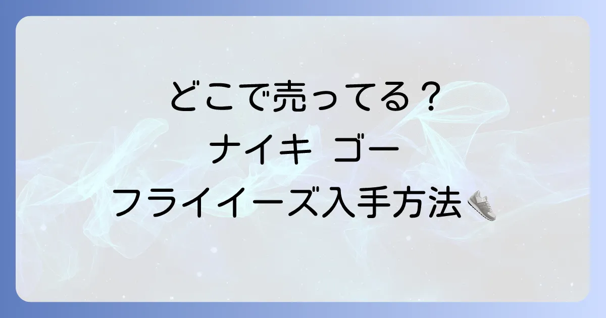 ナイキゴーフライイーズはどこで売ってる?購入方法と入手困難な理由を徹底解説