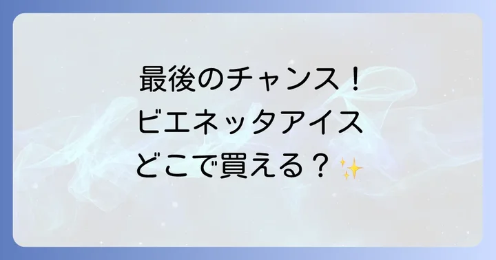 ビエネッタアイスの魅力と種類、値段について