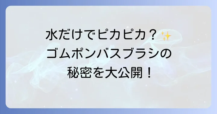 ゴムポンバスブラシの魅力とは？水だけで汚れが落ちる秘密