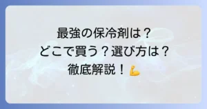 大きい保冷剤はどこで売ってる？最強の保冷力と選び方を徹底解説