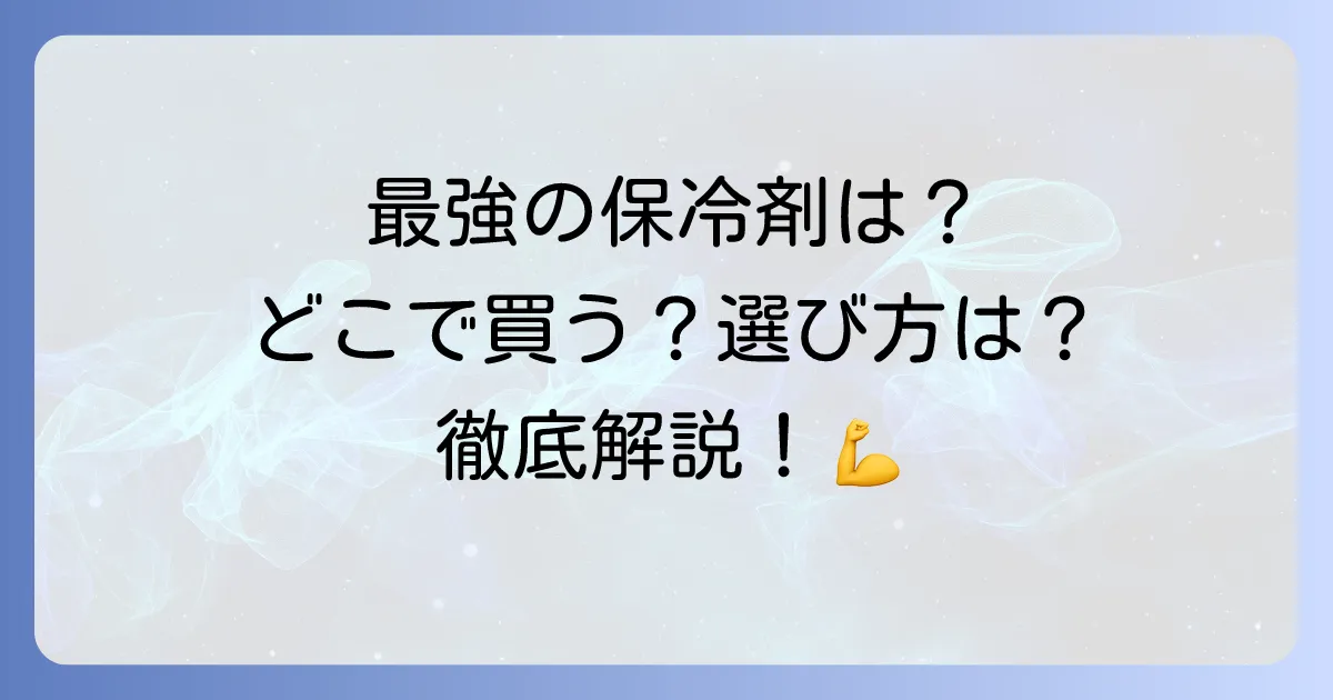 大きい保冷剤はどこで売ってる?最強の保冷力と選び方を徹底解説