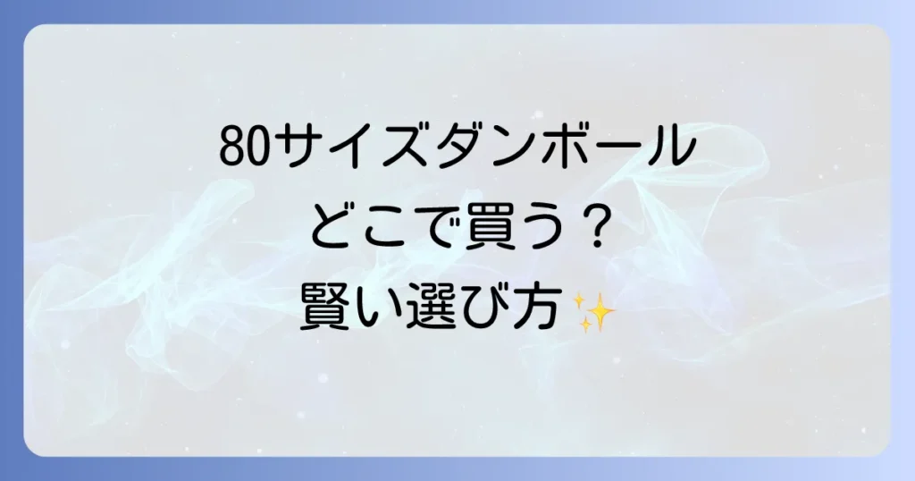 80サイズダンボールはどこで売ってる？最適な購入場所と選び方を徹底解説