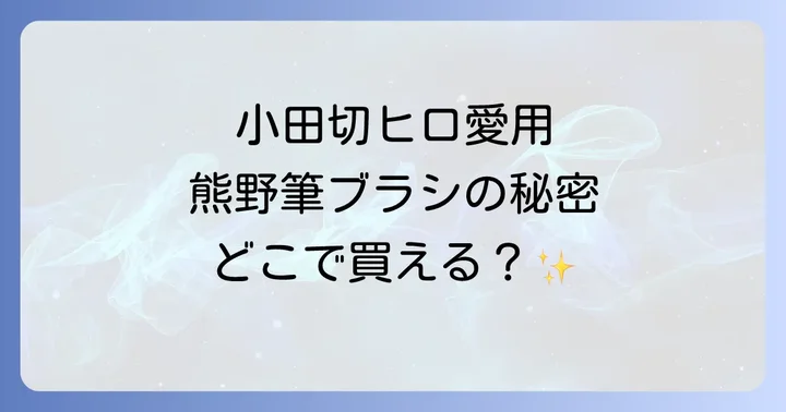SOYOブラシの魅力とは？小田切ヒロプロデュースの熊野筆