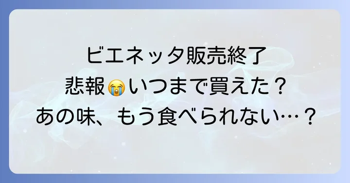 ビエネッタは販売終了！いつまで買えた？