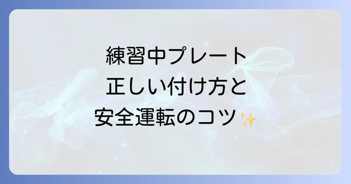 仮免許練習中プレートの正しい付け方と安全運転のコツ