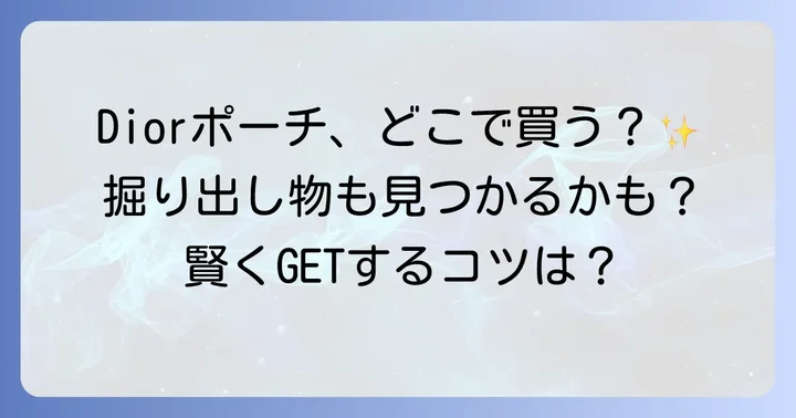 Dior化粧ポーチはどこで買える？主な購入場所を徹底解説