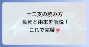 子丑寅卯辰巳午未申酉戌亥の読み方と十二支の由来や覚え方を徹底解説