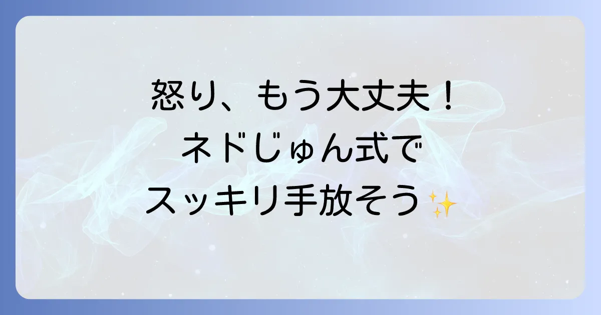ネドじゅん式怒りの手放し方徹底解説！感情を物質と捉え穏やかになる方法