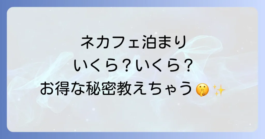 ネカフェ泊まりの値段を徹底解説！安く快適に過ごすコツとおすすめチェーン