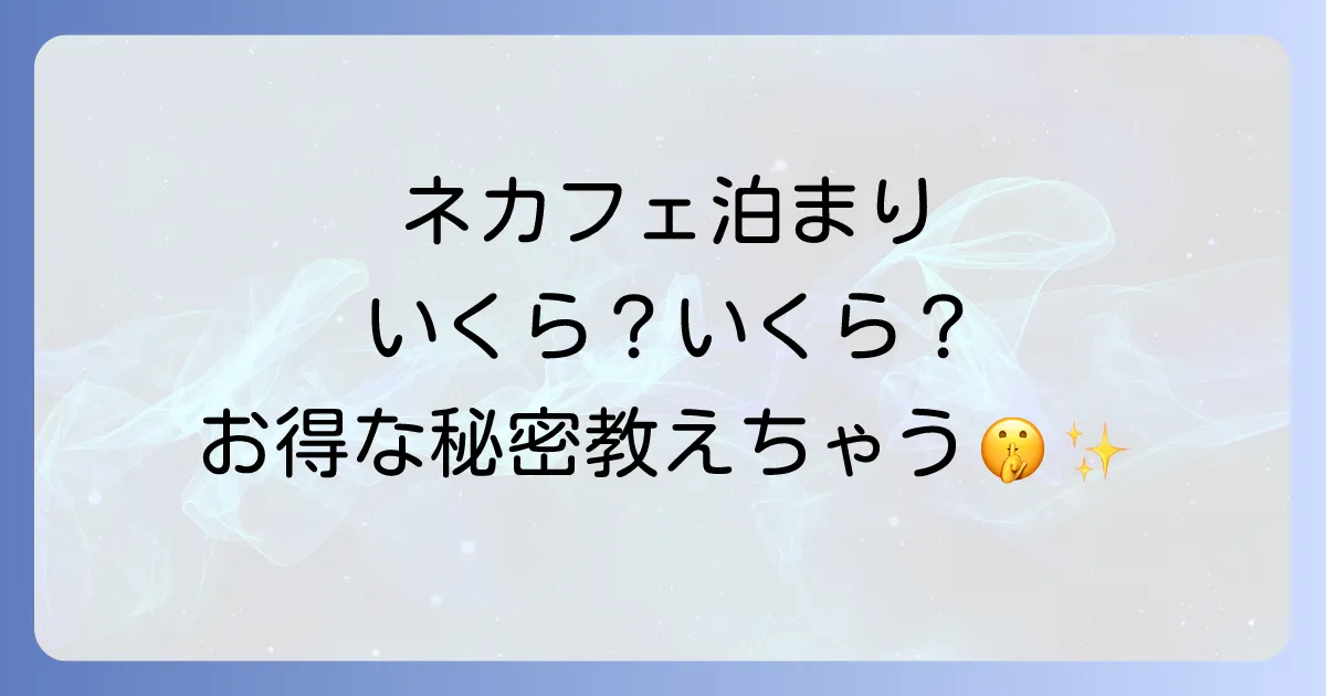 ネカフェ泊まりの値段を徹底解説！安く快適に過ごすコツとおすすめチェーン