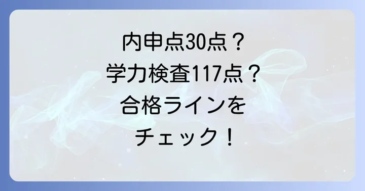 清流館高校合格に必要な内申点と学力検査の目安